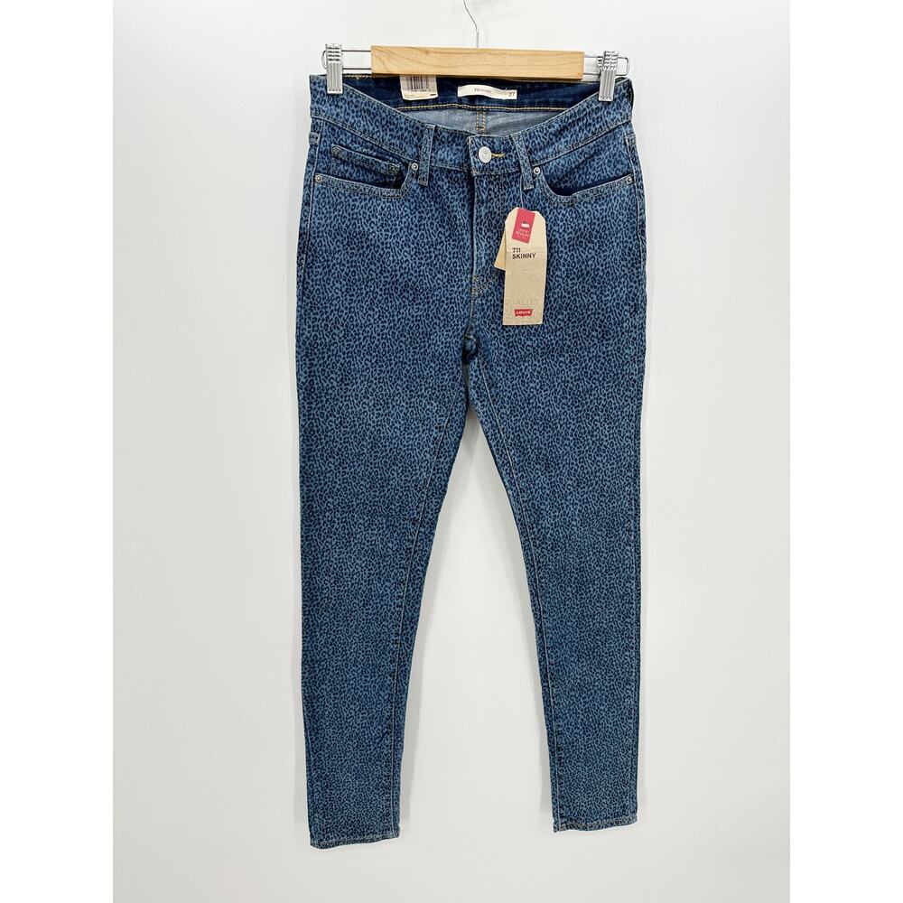 Levi's 711 Skinny Denim‎ Jeans Animal Print Leopard Cotton Stretch Women 27 NWT